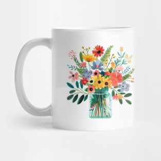 Fresh Flowers in Vase Mug